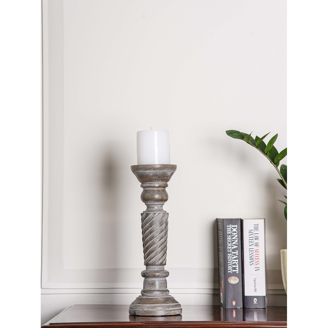 BBH Homes LLC BBH Homes Traditional Antique Dusk Eco-friendly Handmade Mango Wood Pillar Candle Holder