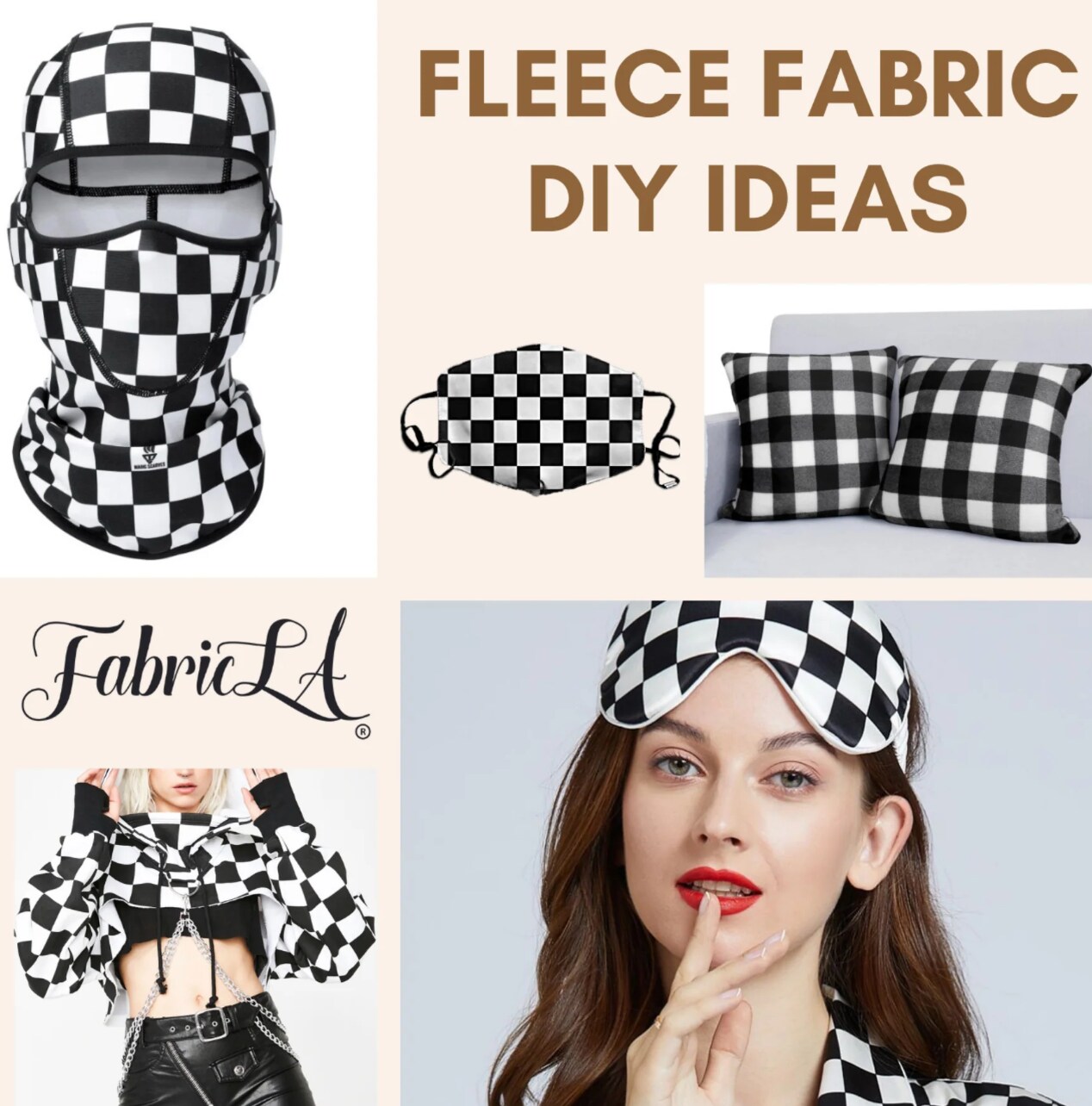 FabricLA | Fleece Fabric By The Yard | 72"X60" Inch Wide | Anti Pill Polar Fleece | Soft, Blanket, Throw, Poncho, Pillow Cover, PJ Pants, Booties, Eye Mask - Black (2 Yard)