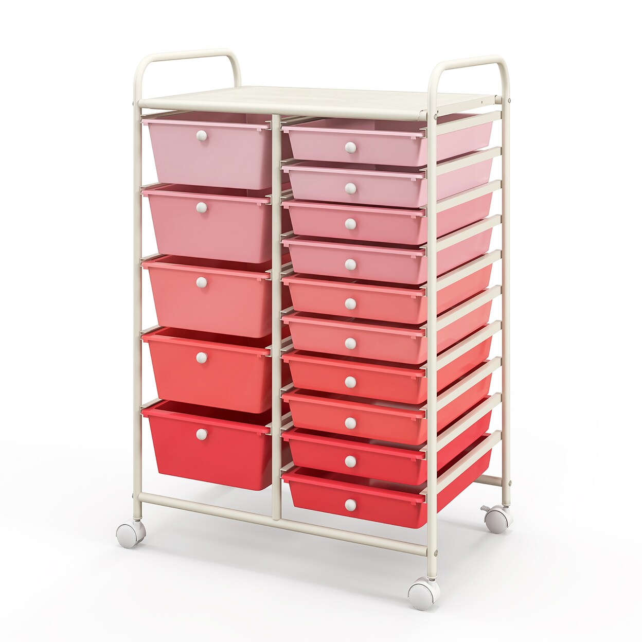 15 Drawer Rolling Storage Cart Opaque Multicolor Drawers Home Organizer