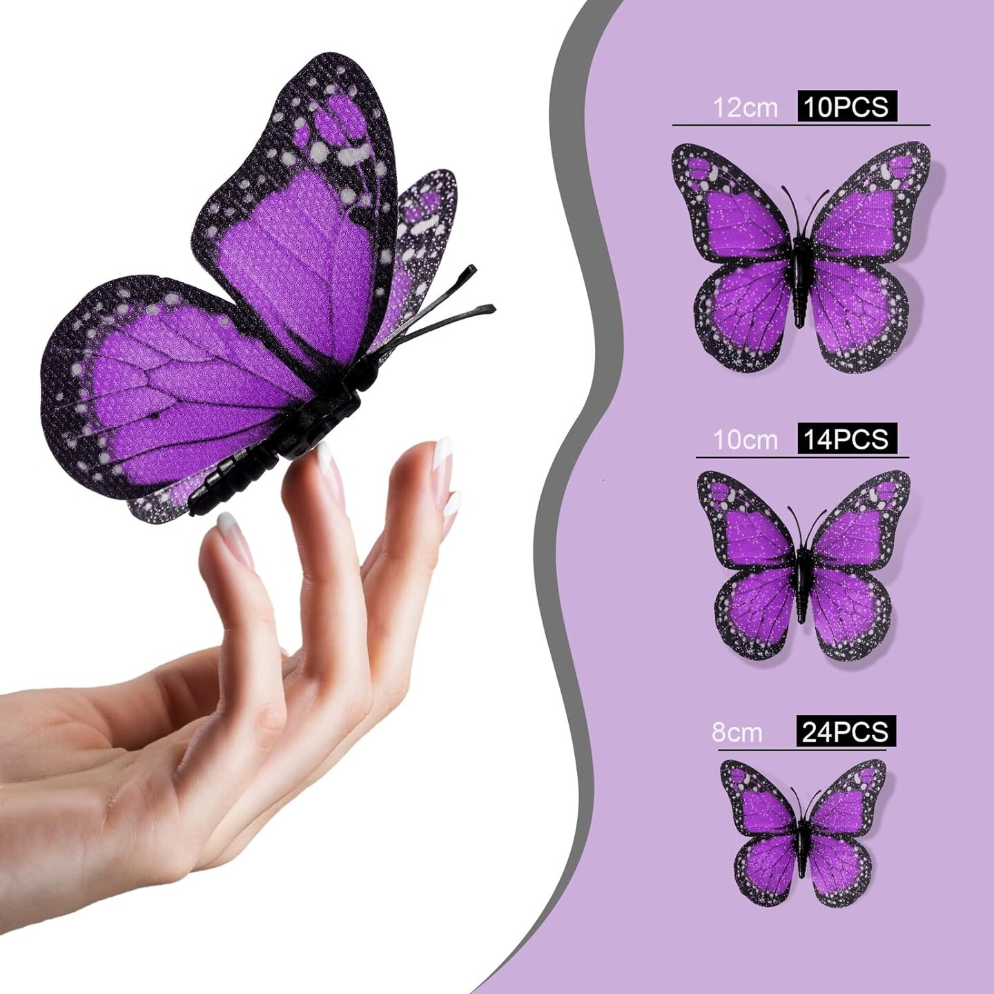 Decorative Floral Butterfly 48 Pack