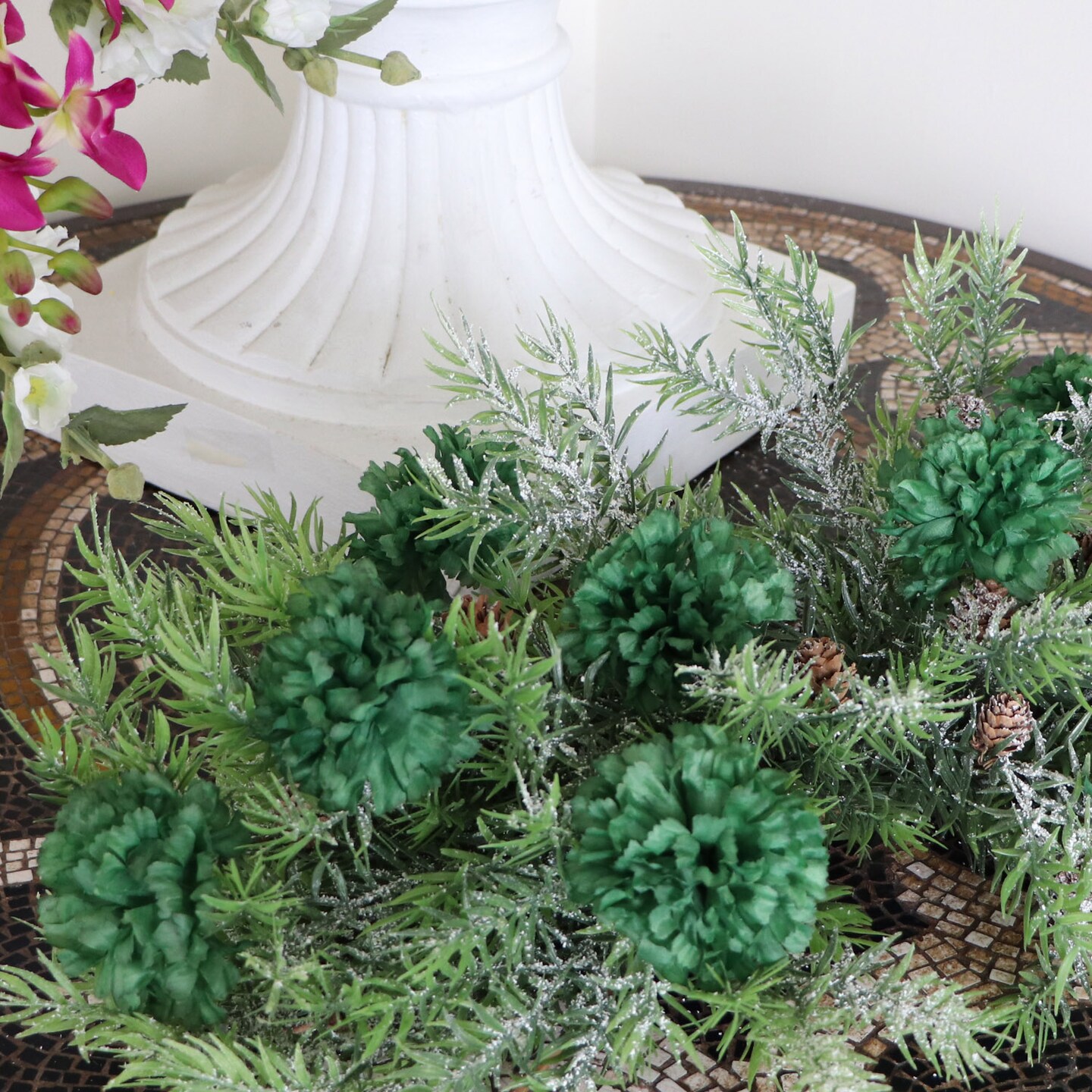 Emerald Green Carnation Picks, Realistic Silk Blooms for Floral Arrangements, DIY Decor, Weddings & Events, Floral Home by Artificial Flowers