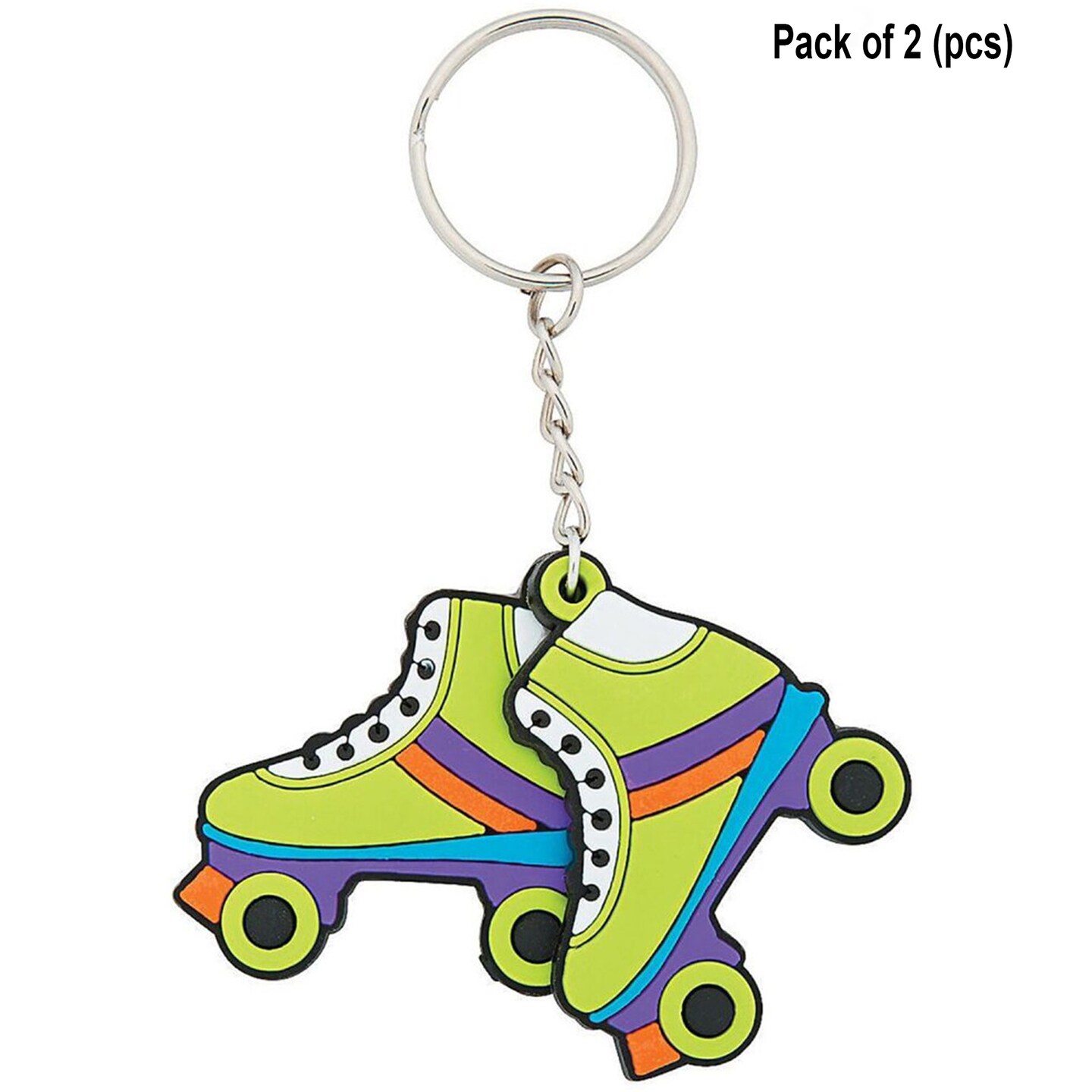 Roller Skate Pair Rubber Keychains | 11/2 inches, Soft rubber Polybagged | MINA&#xAE;