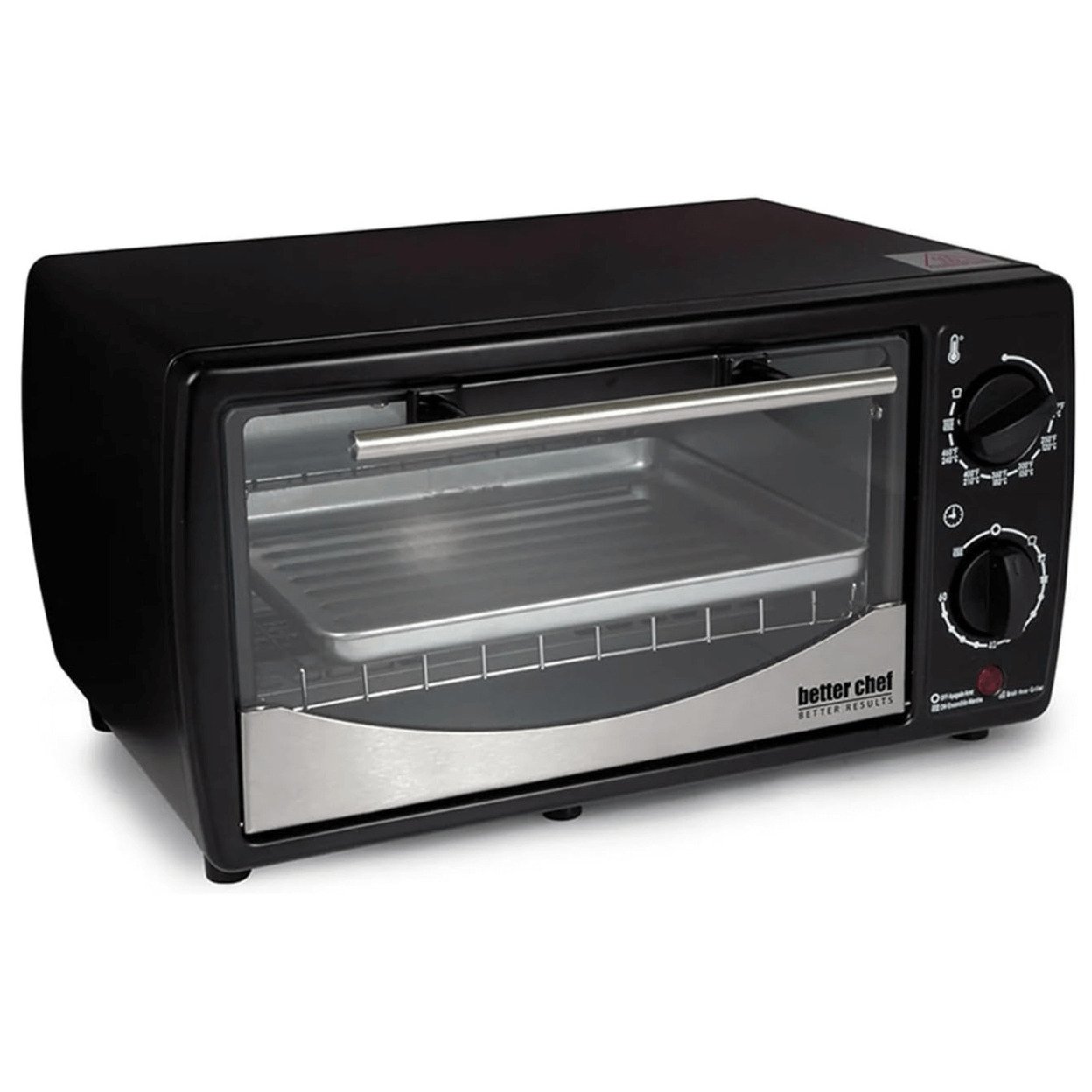 Better Chef   9L Toaster Oven Broiler with Slide-Out Rack and Bake Tray