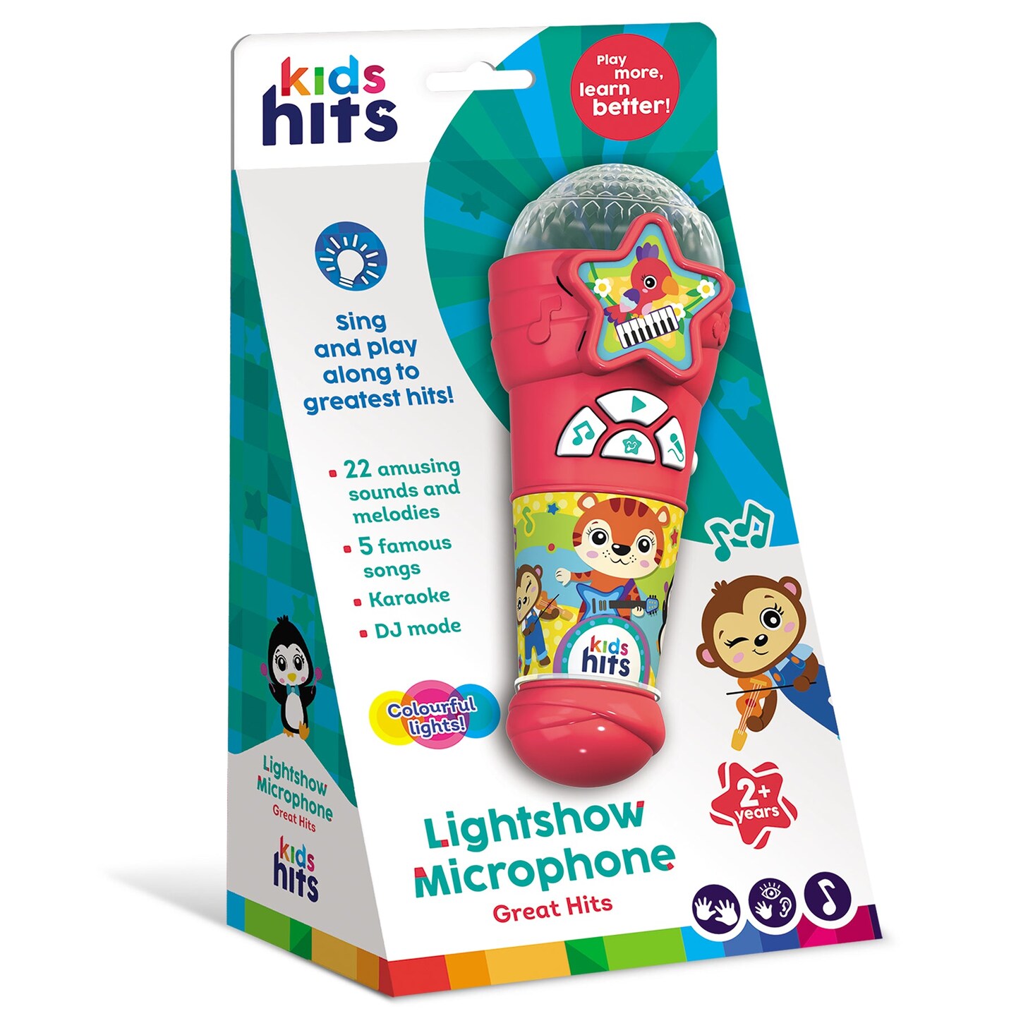 Kids Hits Educational Toddler Lightshow Microphone Toy Great Hits Red