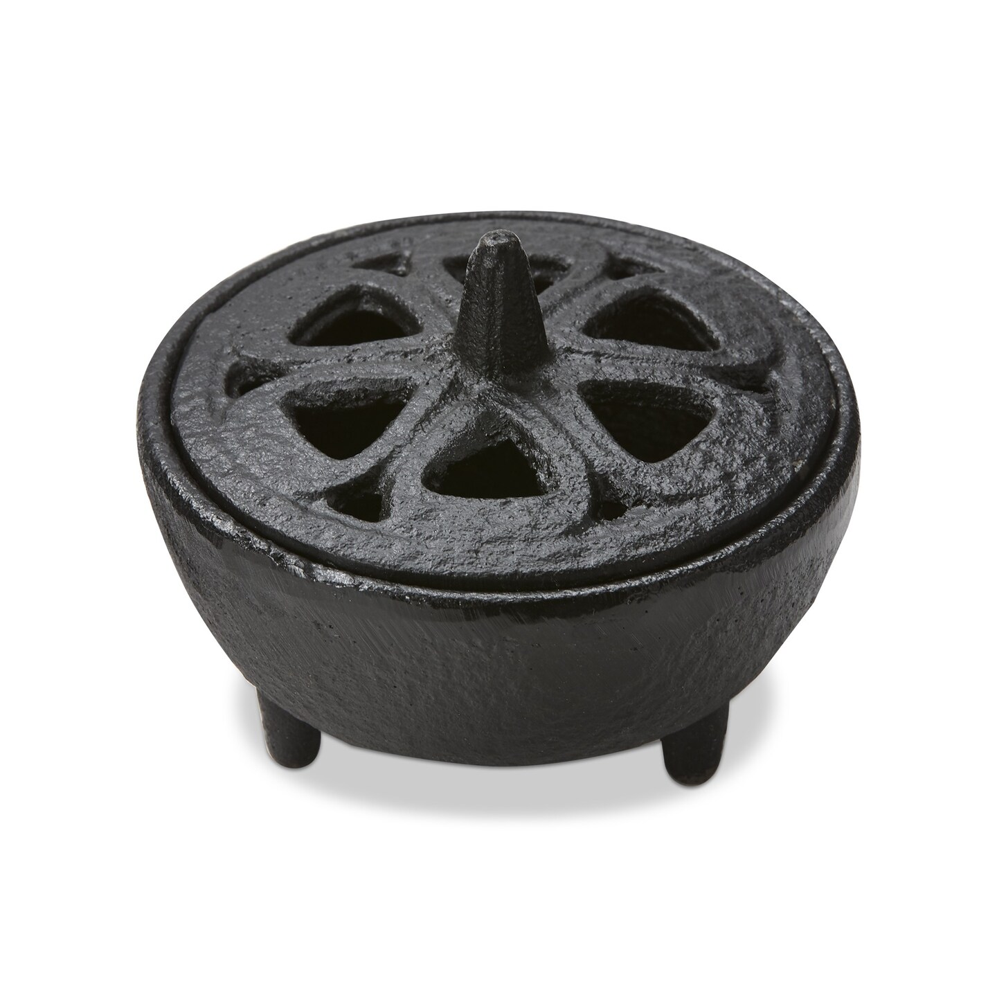 Cast Iron Black Incense Cone Holder, 3.2L x 3.2W x 2.3H inches