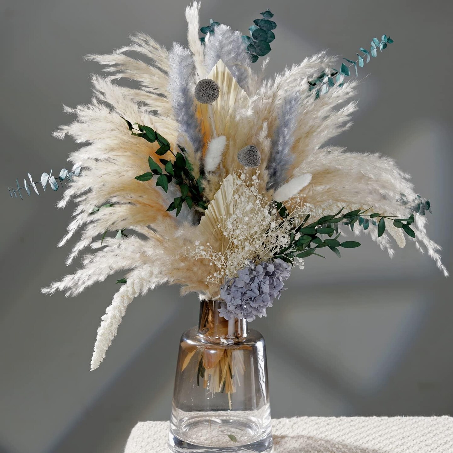 Pampas &#x26; Eucalyptus Dried Flower Bouquet for Wedding and Home Decor