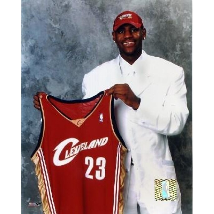 Photofile LeBron James - Holding Jersey Photo Print