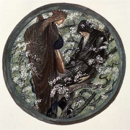 Posterazzi Witches Tree. Nimue Beguiling Merlin With Enchantment Poster Print by Sir Edward Burne-Jones