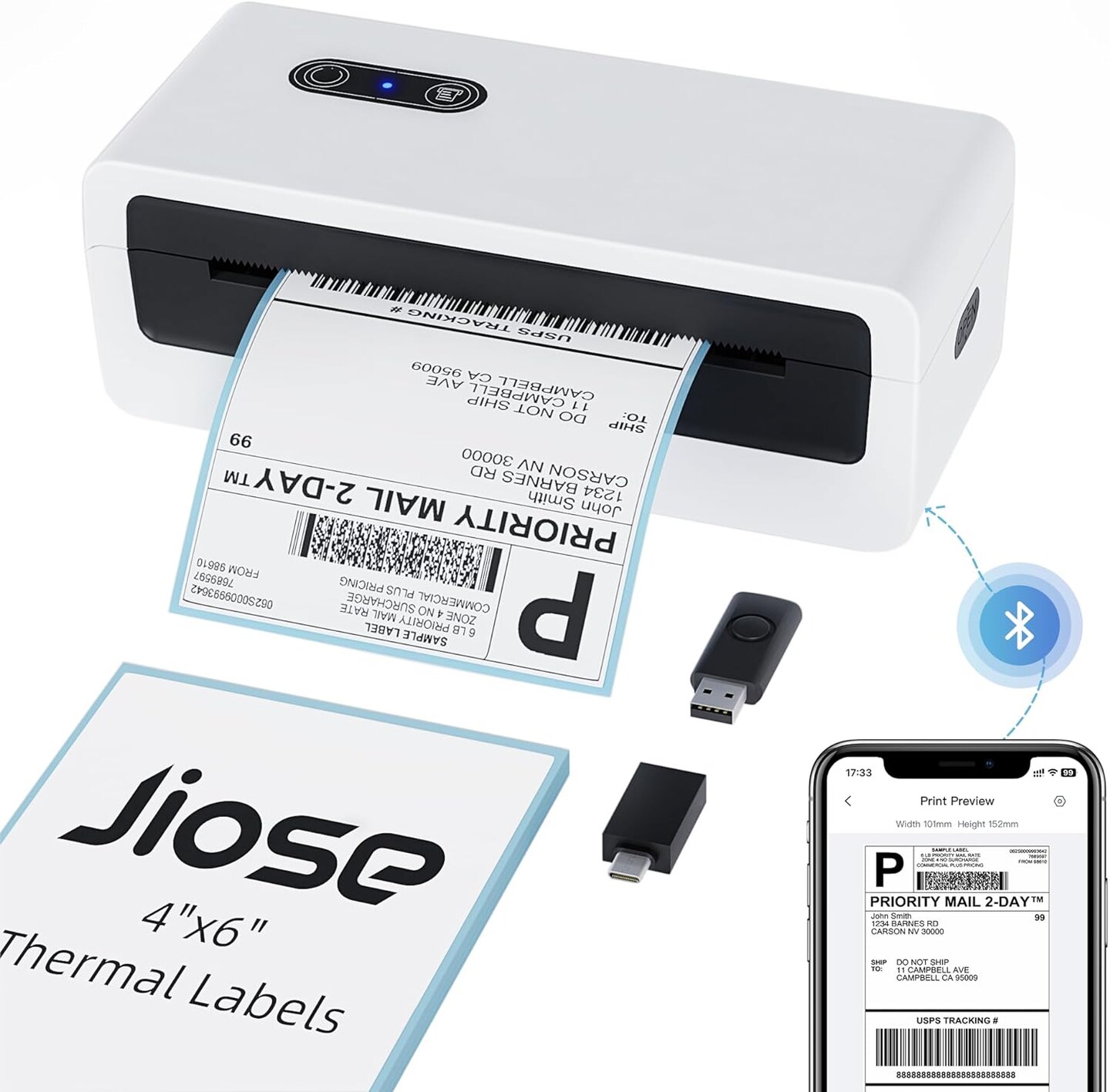 Jiose&#xAE;-Bluetooth Thermal Label Printer - Your Ultimate Solution for Streamlined Labeling Needs