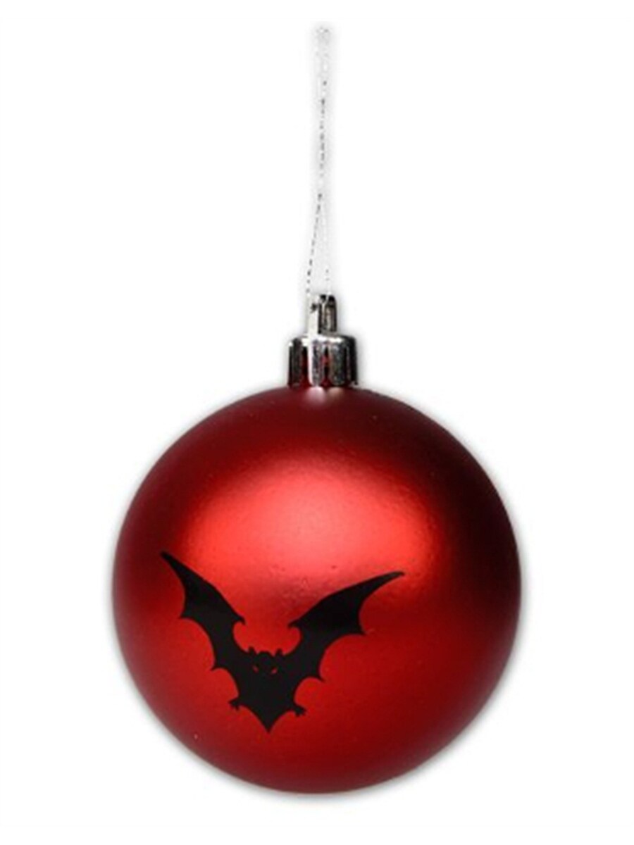 Red Creepmas Halloween Christmas Tree Ornament Decoration Black Bat