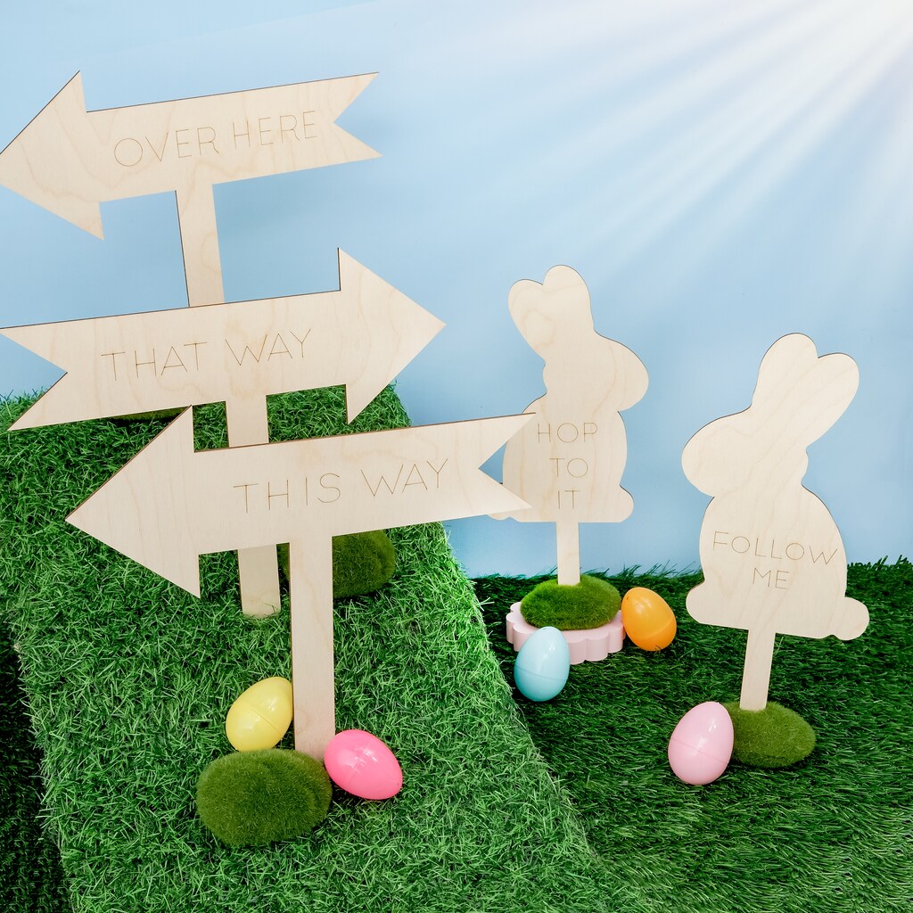 Easter Egg Hunt Sign Kit, From 3"-12”, 1/8" Thick | Woodpeckers
