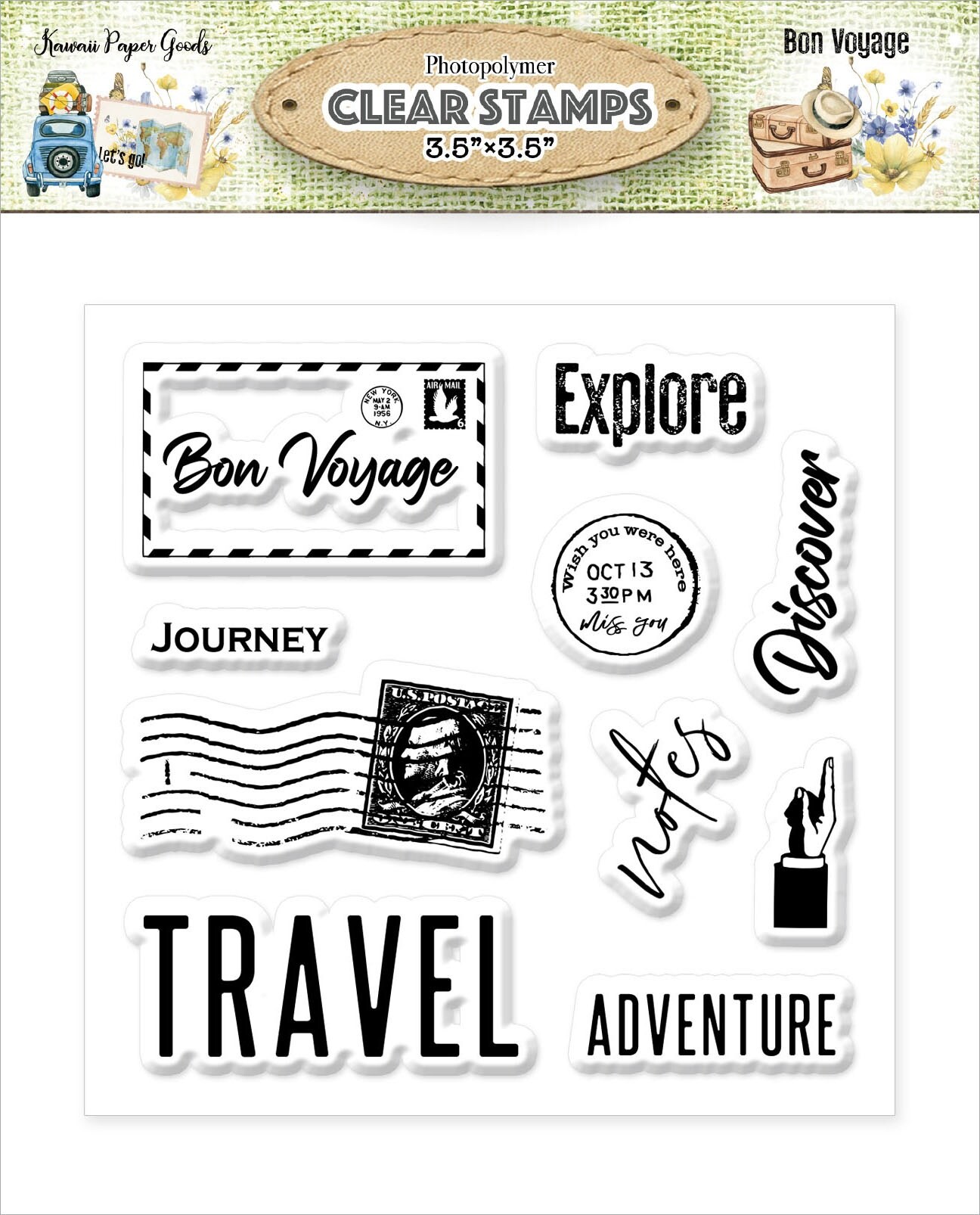 Memory Place Photopolymer Clear Stamps-Bon Voyage