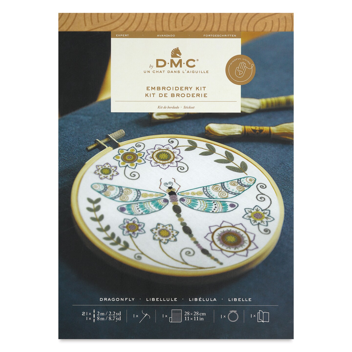 DMC The Designer Collection Embroidery Kits - &#x201C;Dragonfly&#x201D; by Un Chat dans l&#x27;Aiguille, Advanced