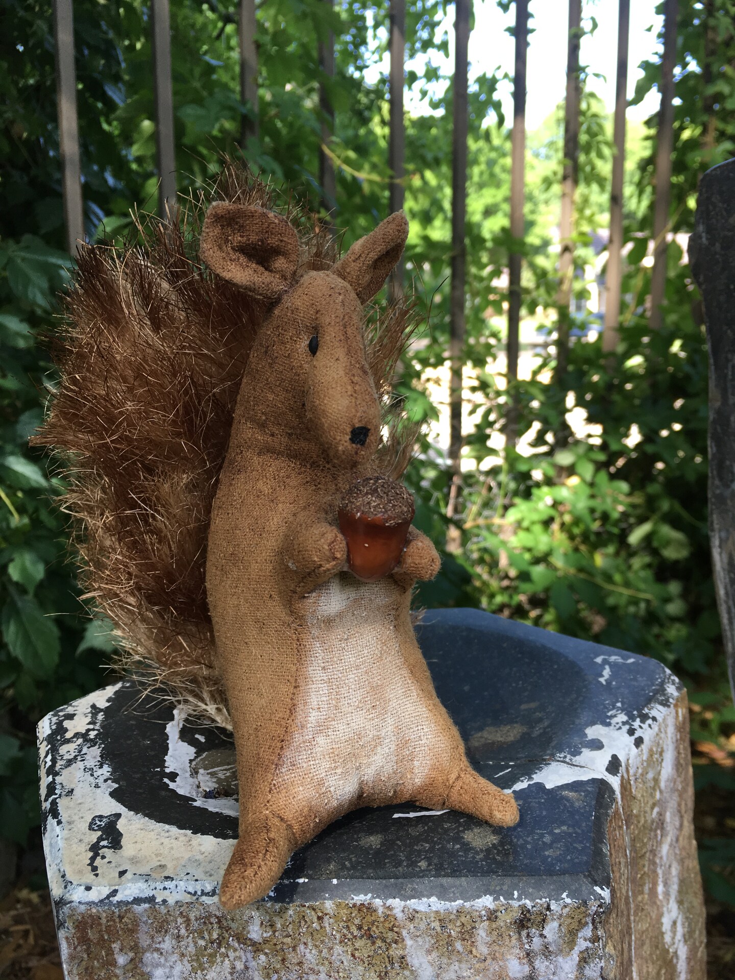 Handmade Primitive Autumn Squirrel - Harvest time - Thanksgiving - Farmhouse- Rustic Decor - Country Squirrel - Fall Accent - Black Squirrel product 3