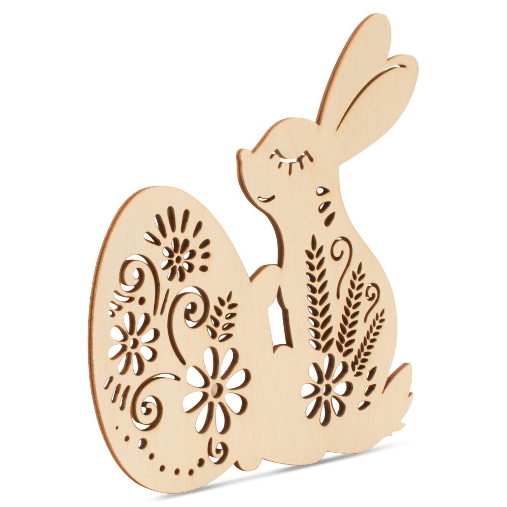 Wooden Bunny Cutout Holding Easter Egg 4&#x22;-24&#x201D;, 1/8&#x22; Thick&#xA0;|Woodpeckers