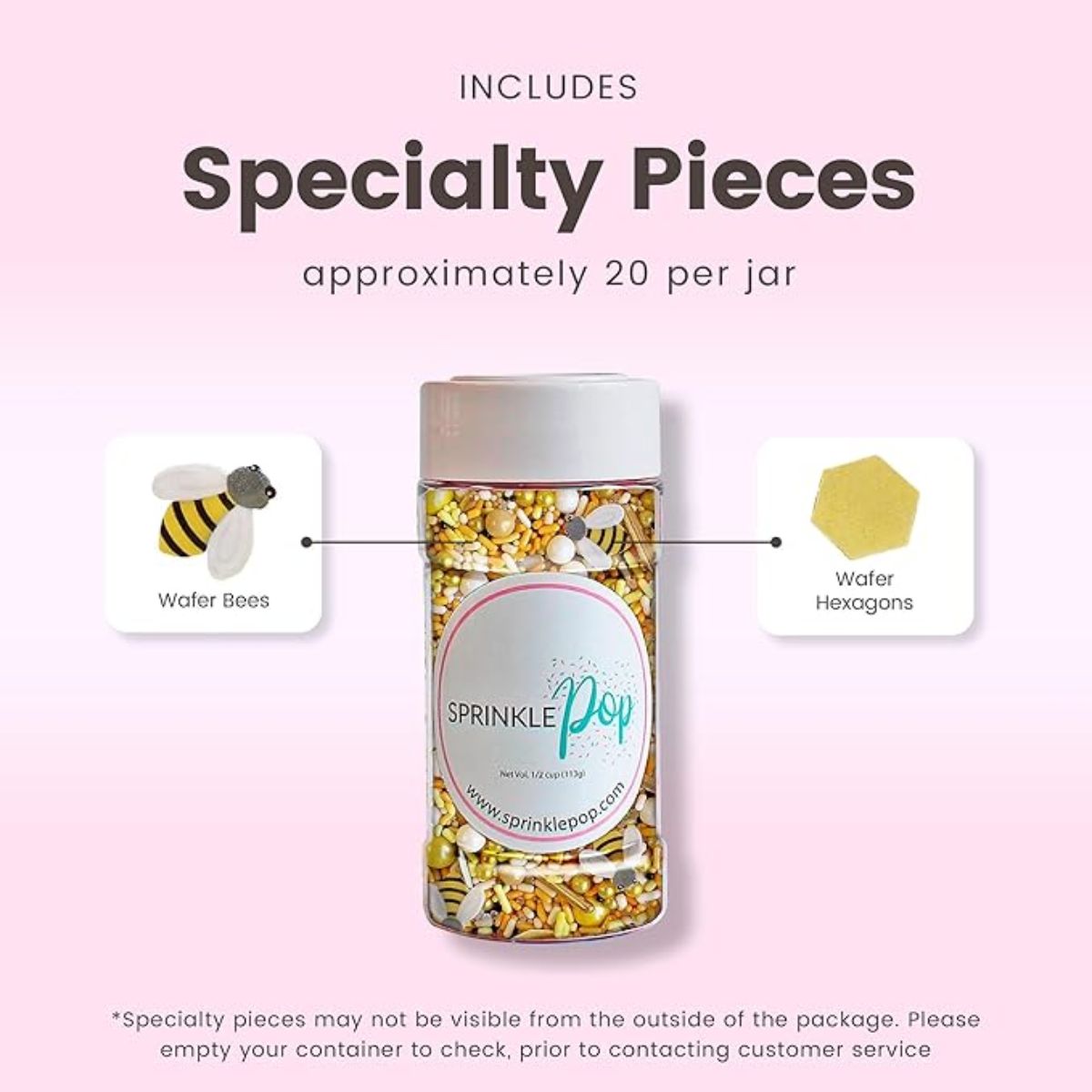 Sprinkle Pop Sprinkles With Bees And Honeycomb Wafer Papers