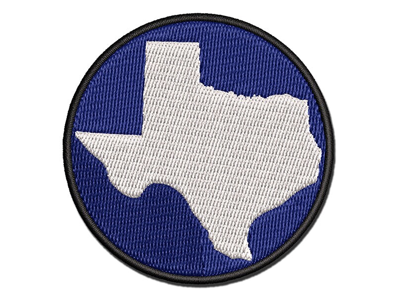 Texas State Silhouette Multi-Color Embroidered Iron-On or Hook &#x26; Loop Patch Applique