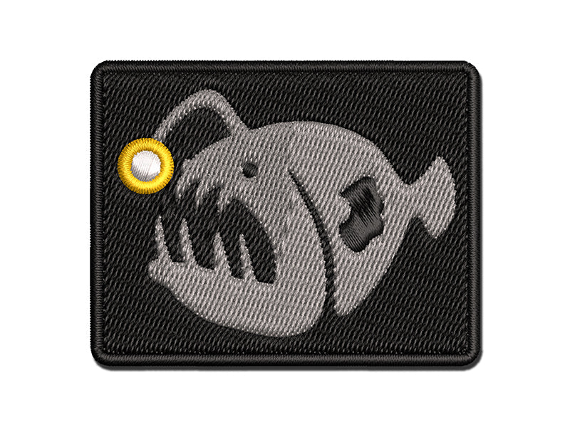 Toothy Angler Fish Multi-Color Embroidered Iron-On or Hook & Loop Patch ...