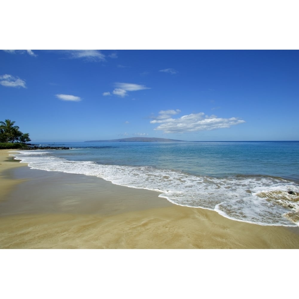 Posterazzi Hawaii Maui Wailea Beautiful Polo Beach Kahoolawe In Distance. Poster Print