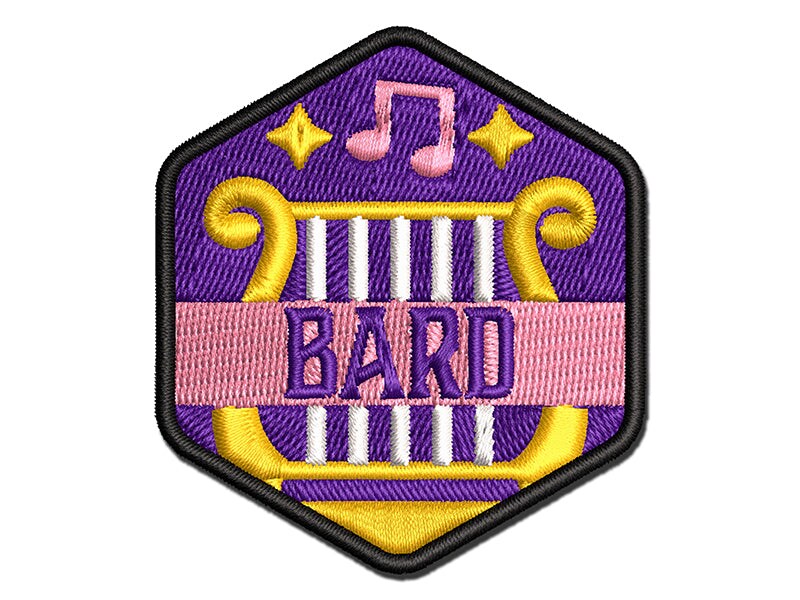 RPG Class Bard Games Fantasy Gaming Multi-Color Embroidered Iron-On or Hook &#x26; Loop Patch Applique