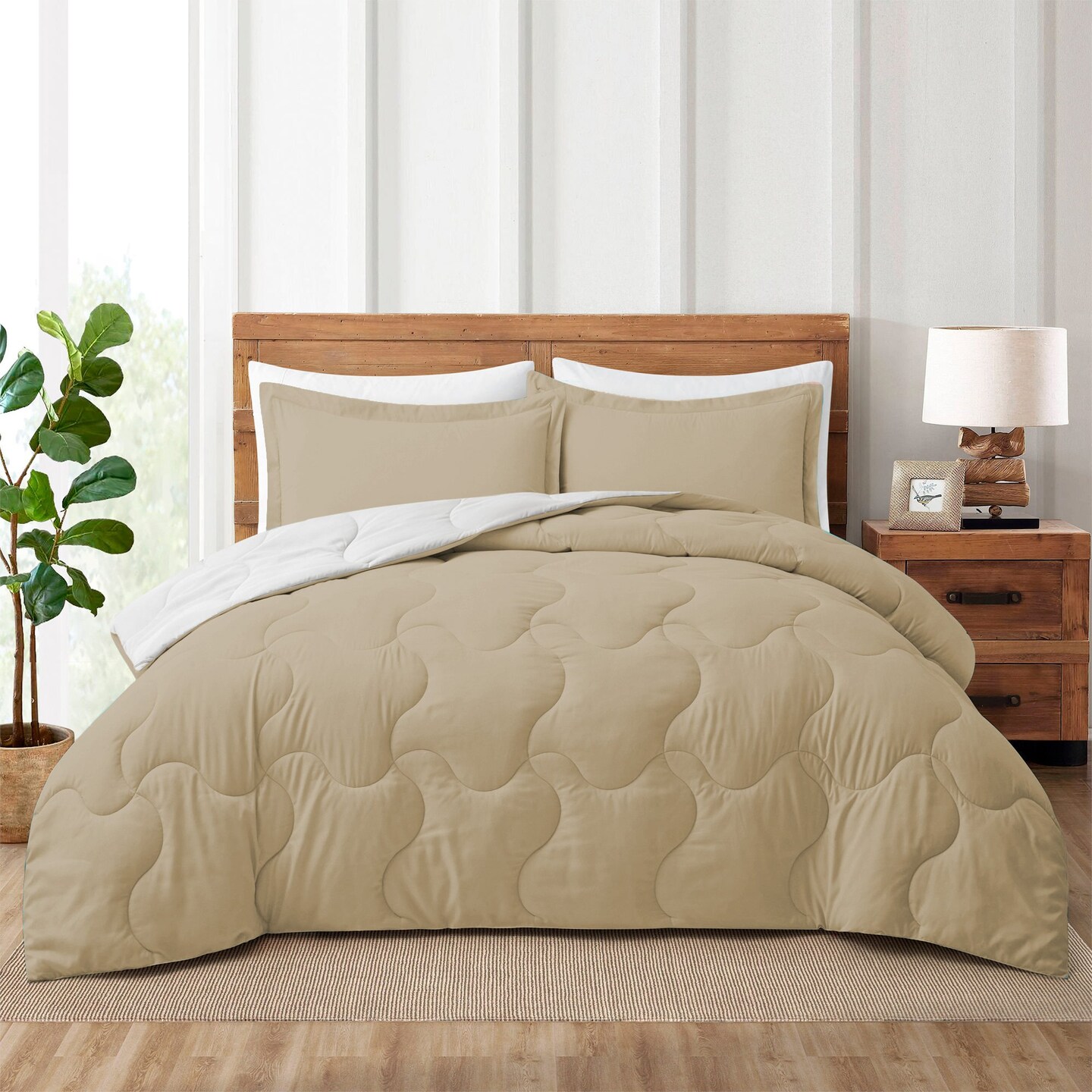 Luxury Reversible Down Alternative Comforter Set Twin Queen King Machine Washable