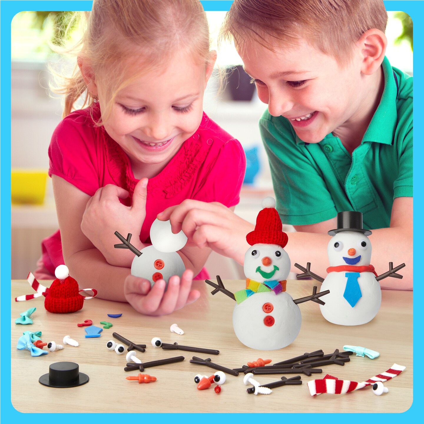 Dan&#x26;Darci Snowman Making Kit for Kids - Build a Snow Man Craft Kits for Girls, Boys, Toddlers Ages Kid Winter Christmas Crafts Activities Stocking Stuffers Fun Toys Ideas for 6, 7, 8 Year Old