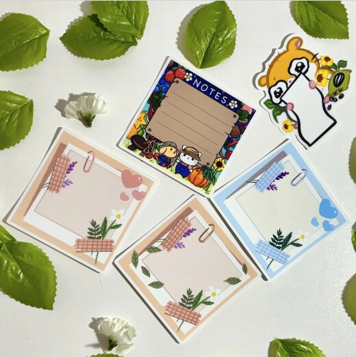 Cute Notepad Style Reusable Static Cling | Mirror Cling Decal | Cute Notes | Hamster | Farming Nature | Removable Vinyl 310659163645689856