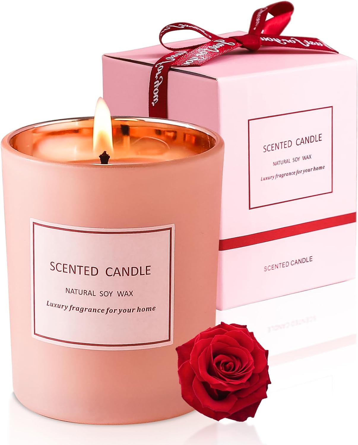 Scented (Rose &#x26; Lemon) Candle 5.5 Oz Jar