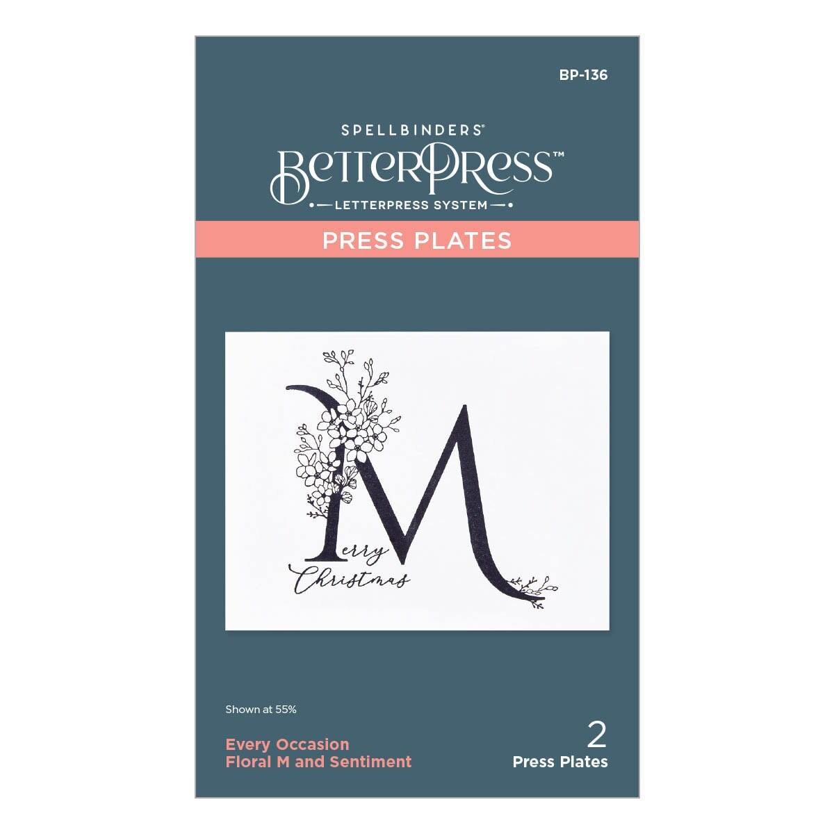 Spellbinders BetterPress Letterpress System Press Plates-Floral M