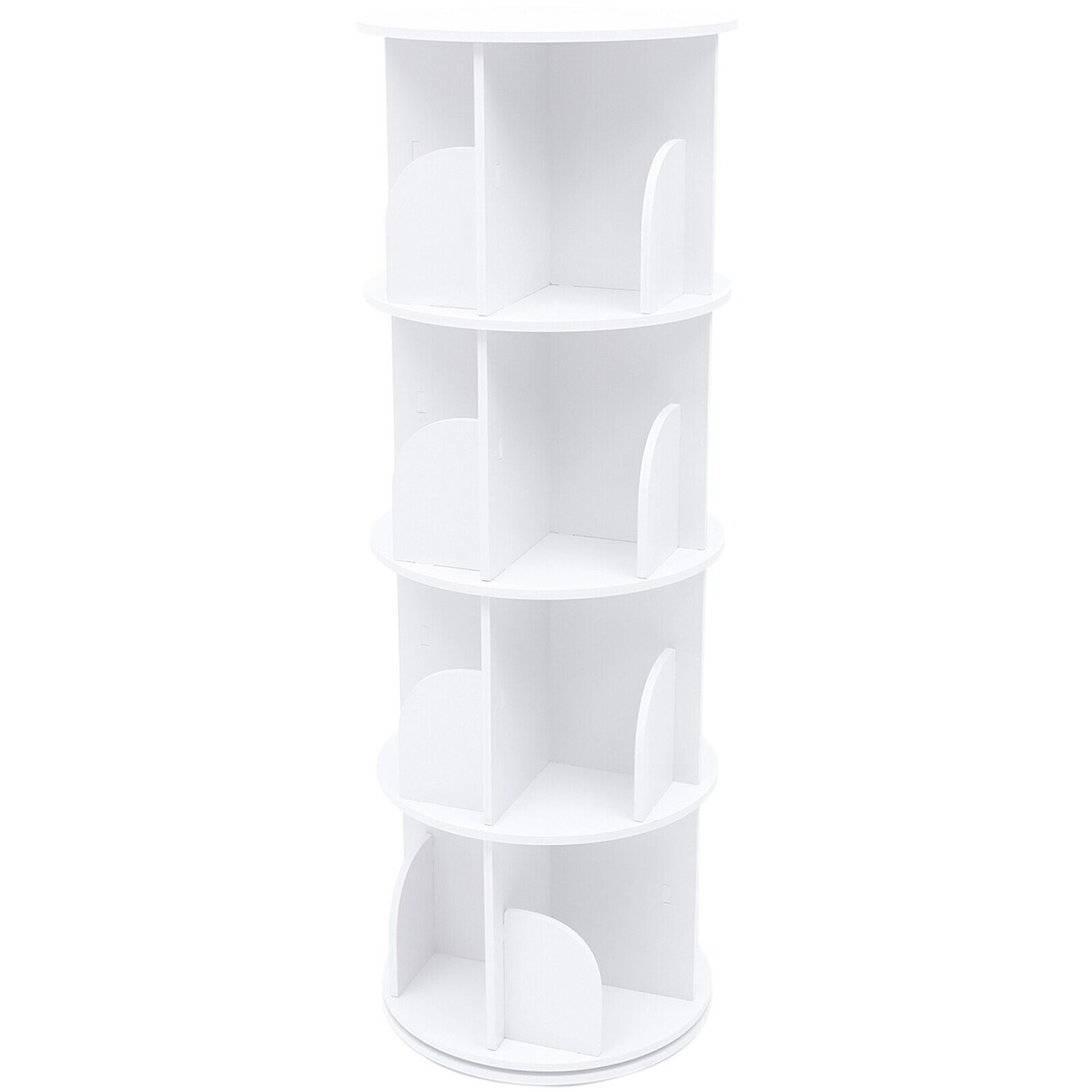 Kitcheniva 4-Tier Rotating Bookshelf Floor Standing Bookcase