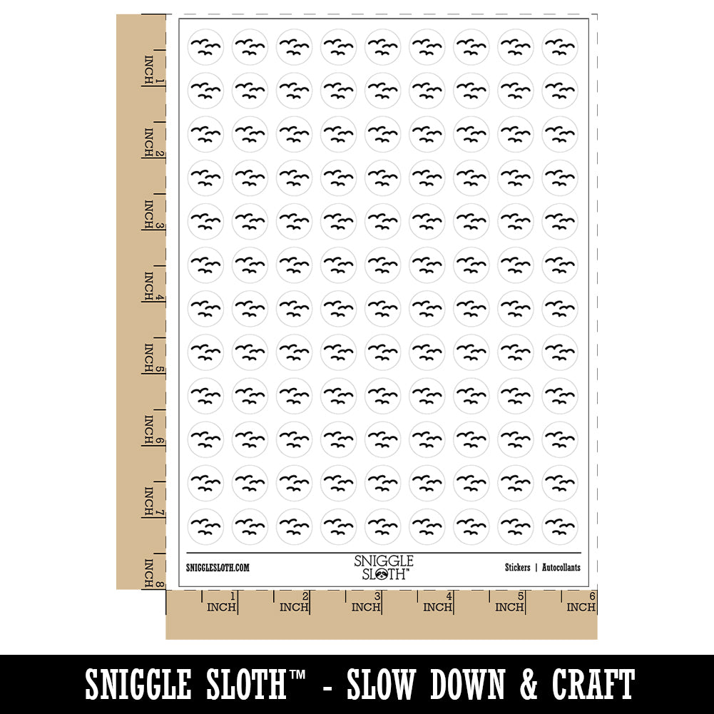 Simple Seagulls Birds 200+ 0.50&#x22; Round Stickers
