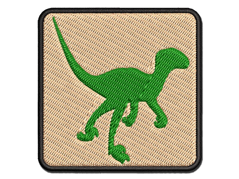 Velociraptor Dinosaur Solid Multi-Color Embroidered Iron-On or Hook &#x26; Loop Patch Applique