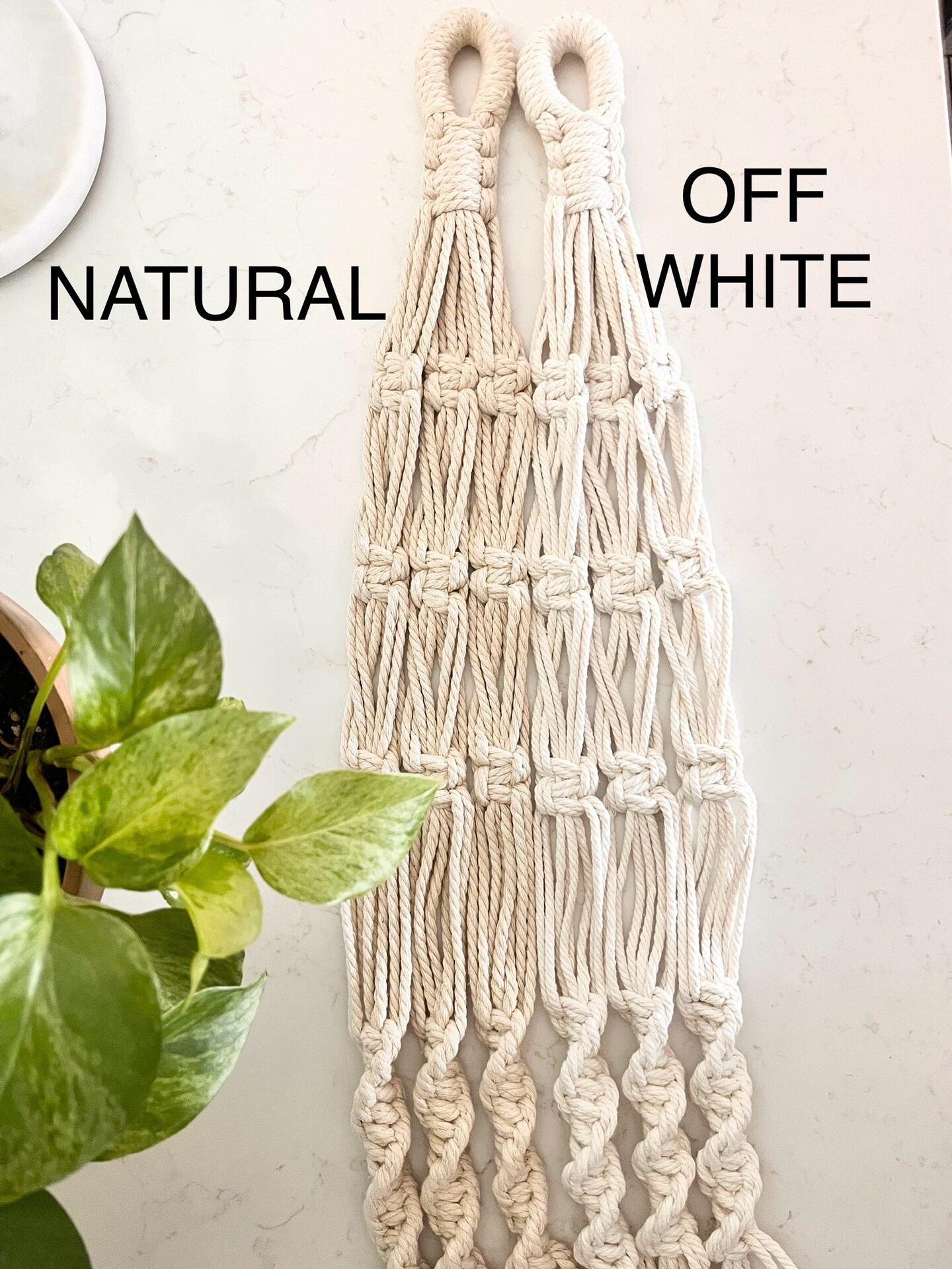 Giant oversized XXL white macram plant hanger to hold extra large pot - planter  hanging from ceiling | MakerPlace by Michaels