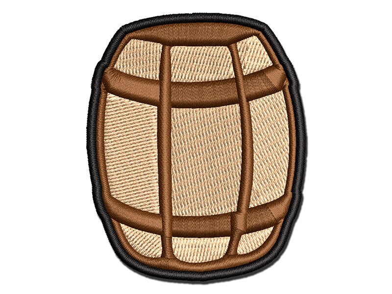 Wooden Barrel Wine Cask Storage Multi-Color Embroidered Iron-On or Hook &#x26; Loop Patch Applique