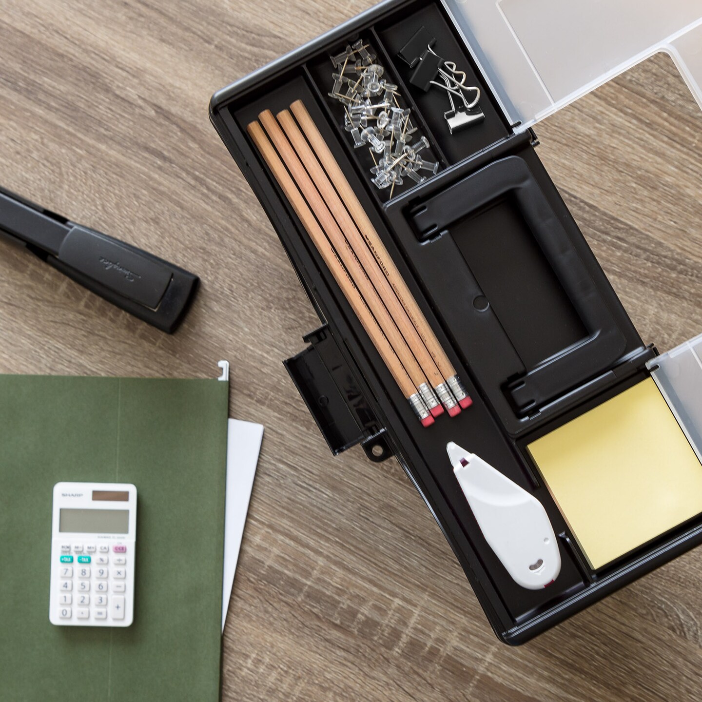 IRIS USA Portable Letter Size File Box with Handle for Hanging Folders