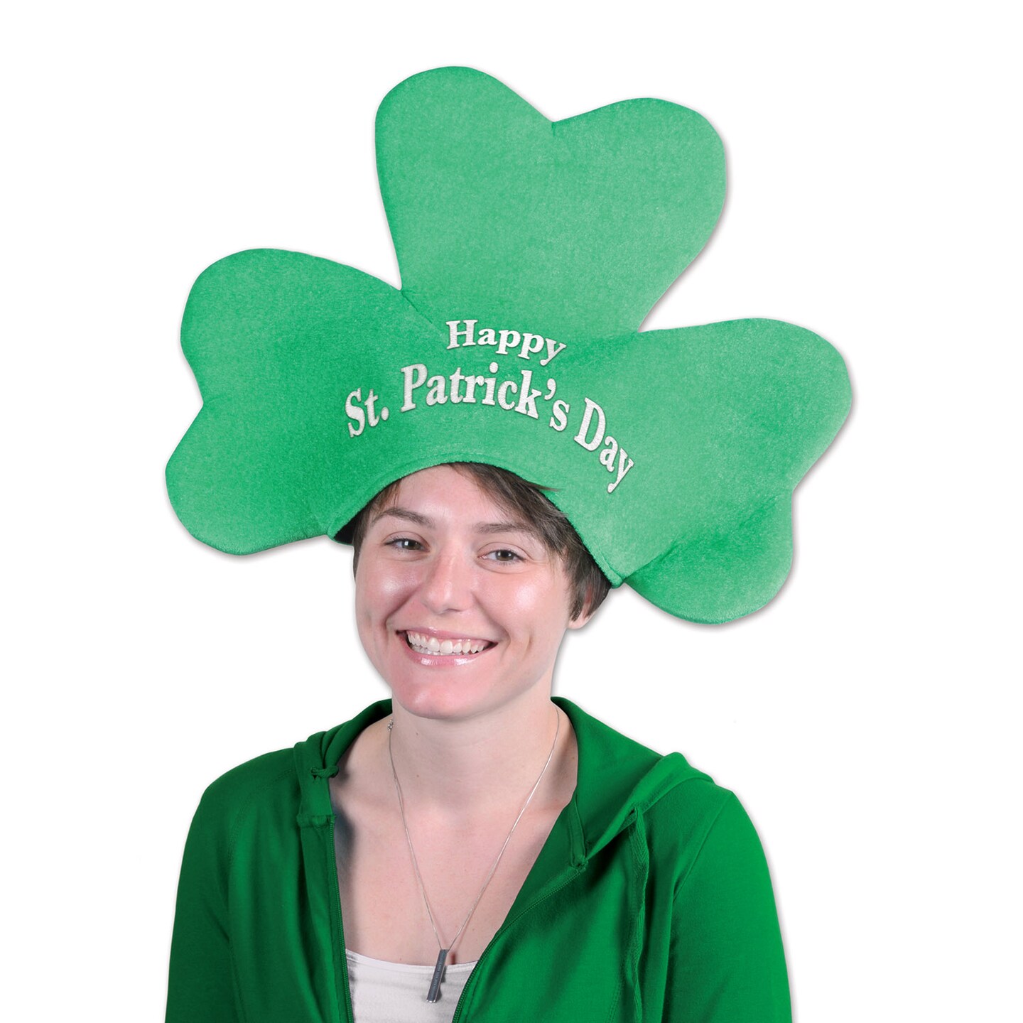 St. Patricks Theme - Plush St Patrick&#x27;s Day Shamrock Hat - Pack of 6