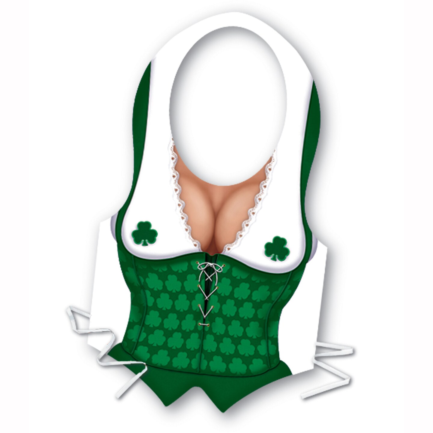 St. Patricks Theme - Packaged Plastic Irish Miss Vest - Pack of 24