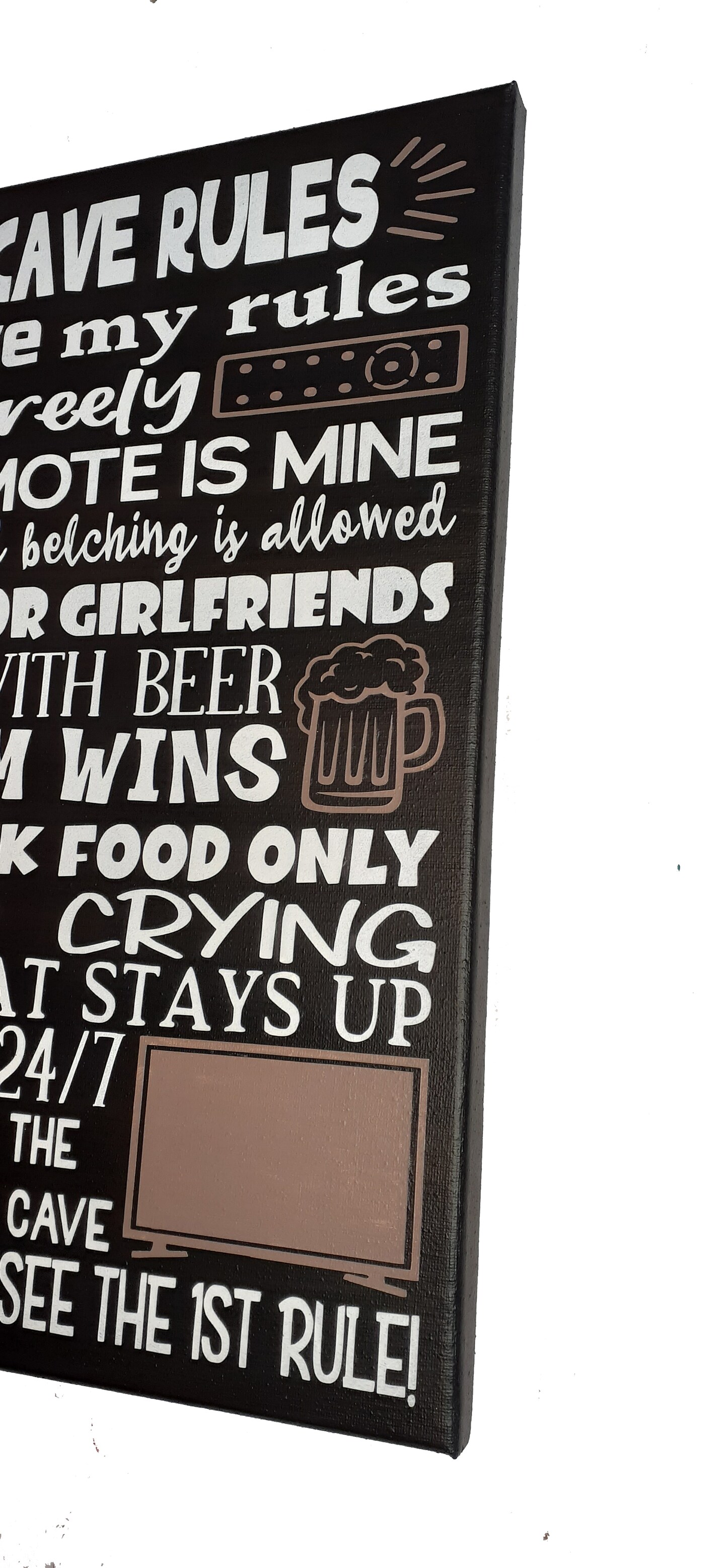 Man Cave Rules Canvas Painting Subway Word Art product 4