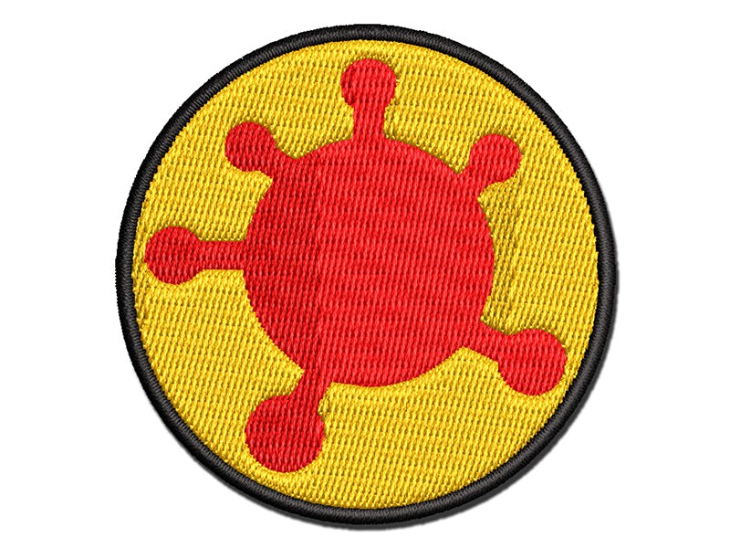 Virus Symbol Solid Multi-Color Embroidered Iron-On or Hook &#x26; Loop Patch Applique