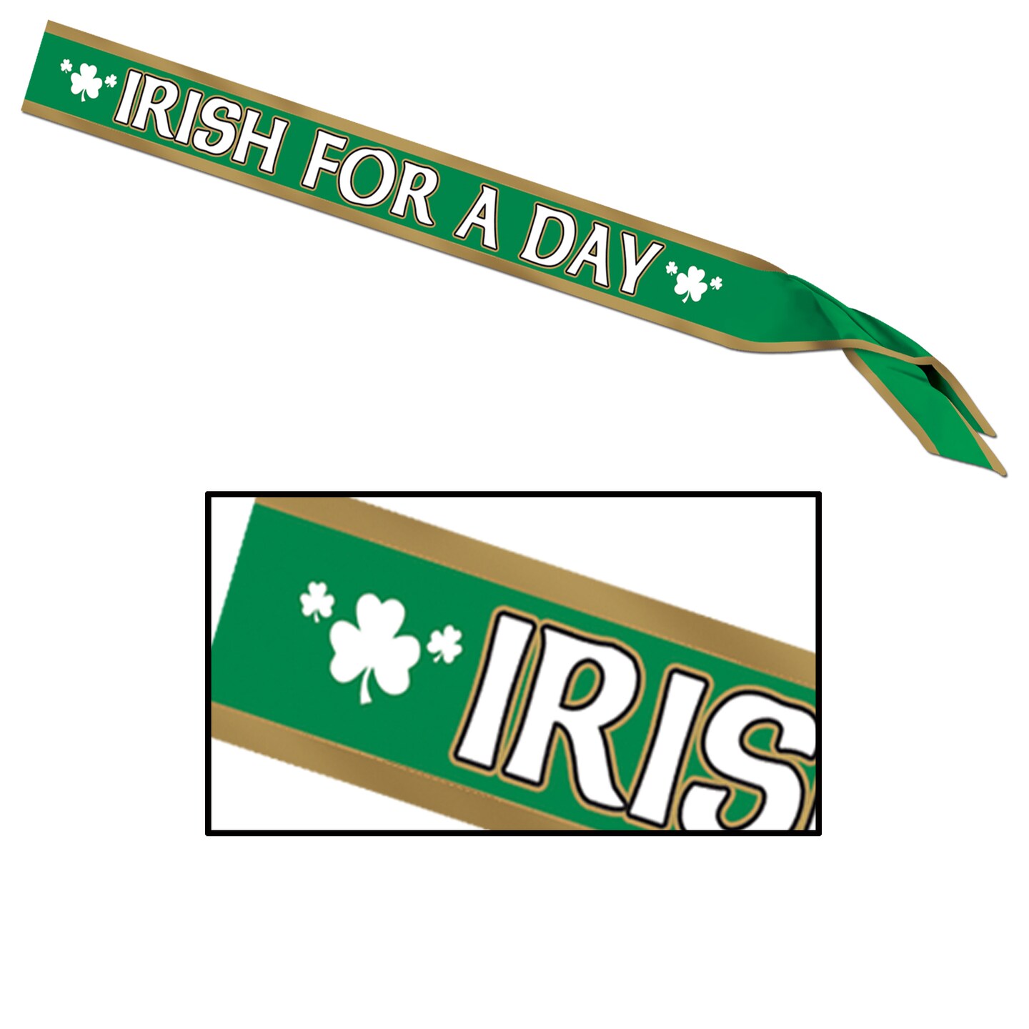 St. Patricks Theme - Irish For A Day Satin Sash - Pack of 6