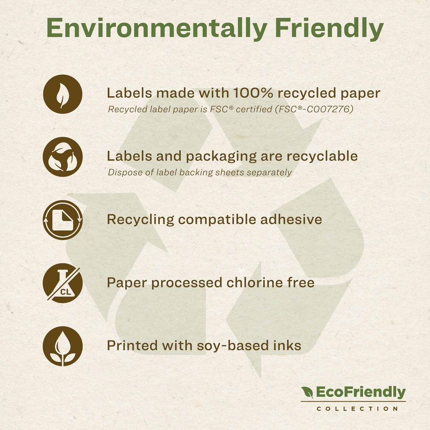 Avery EcoFriendly Recycled Address Labels, 1&#x22; x 2-5/8&#x22;, White, Permanent Label Adhesive, 3,000 Printable Labels (48460)
