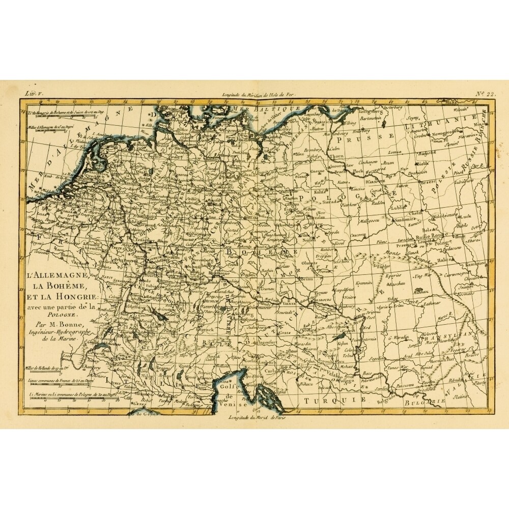 Posterazzi Map Of Germany Bohemia And Hungary Circa.1760. From _Atlas ...