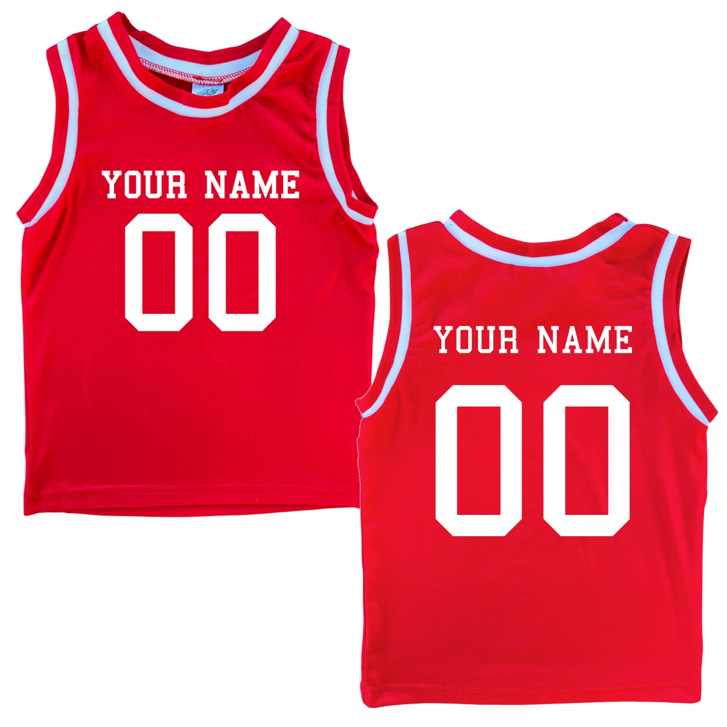 Custom Sleeveless Basketball Sport Jersey for Babies and Toddlers-Personalized with Name and Number (Front and Back) - image14