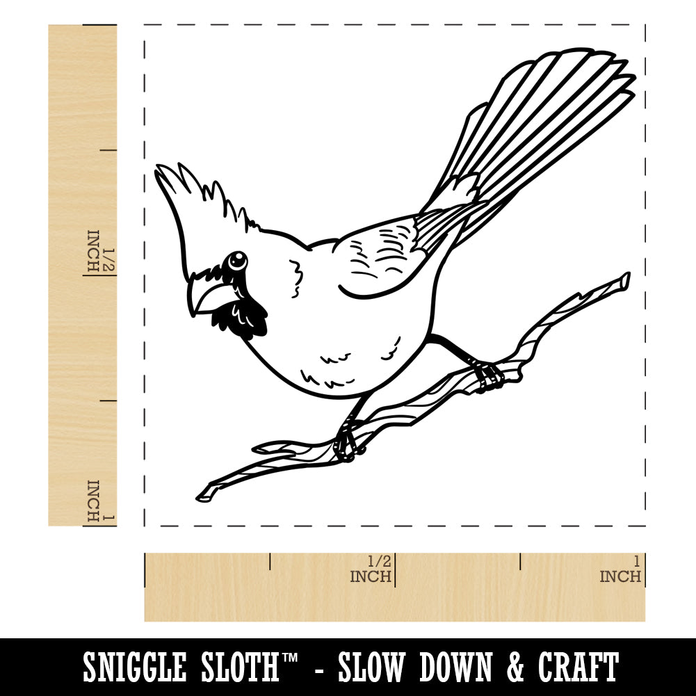 Captivating Northern Cardinal Bird Self-Inking Rubber Stamp Ink Stamper