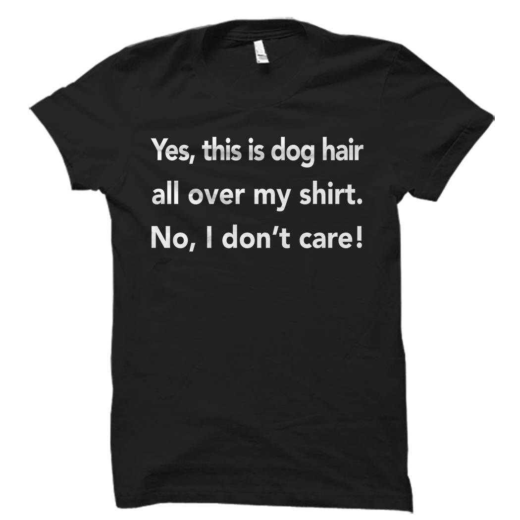 Dog owner shops shirts