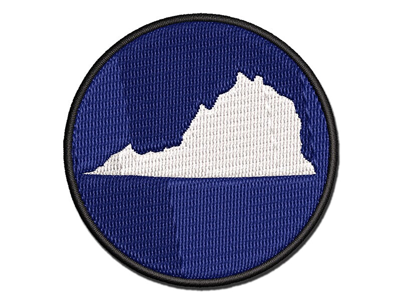 Virginia State Silhouette Multi-Color Embroidered Iron-On or Hook &#x26; Loop Patch Applique