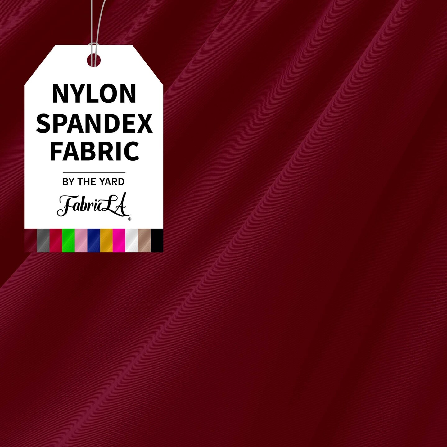 FabricLA | Nylon Spandex | 4 Way Stretch | Swimwear Tricot Fabric | Scarlet Red | 1-Yard