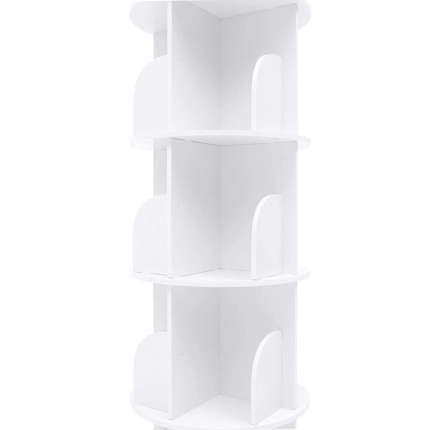 Kitcheniva 4-Tier Rotating Bookshelf Floor Standing Bookcase