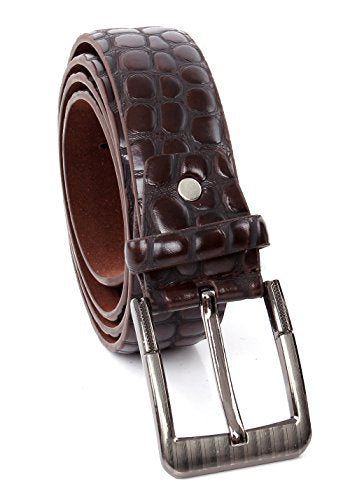 Crocodile Print Men&#x27;s PU Leather Designer Dress Belt - Imported