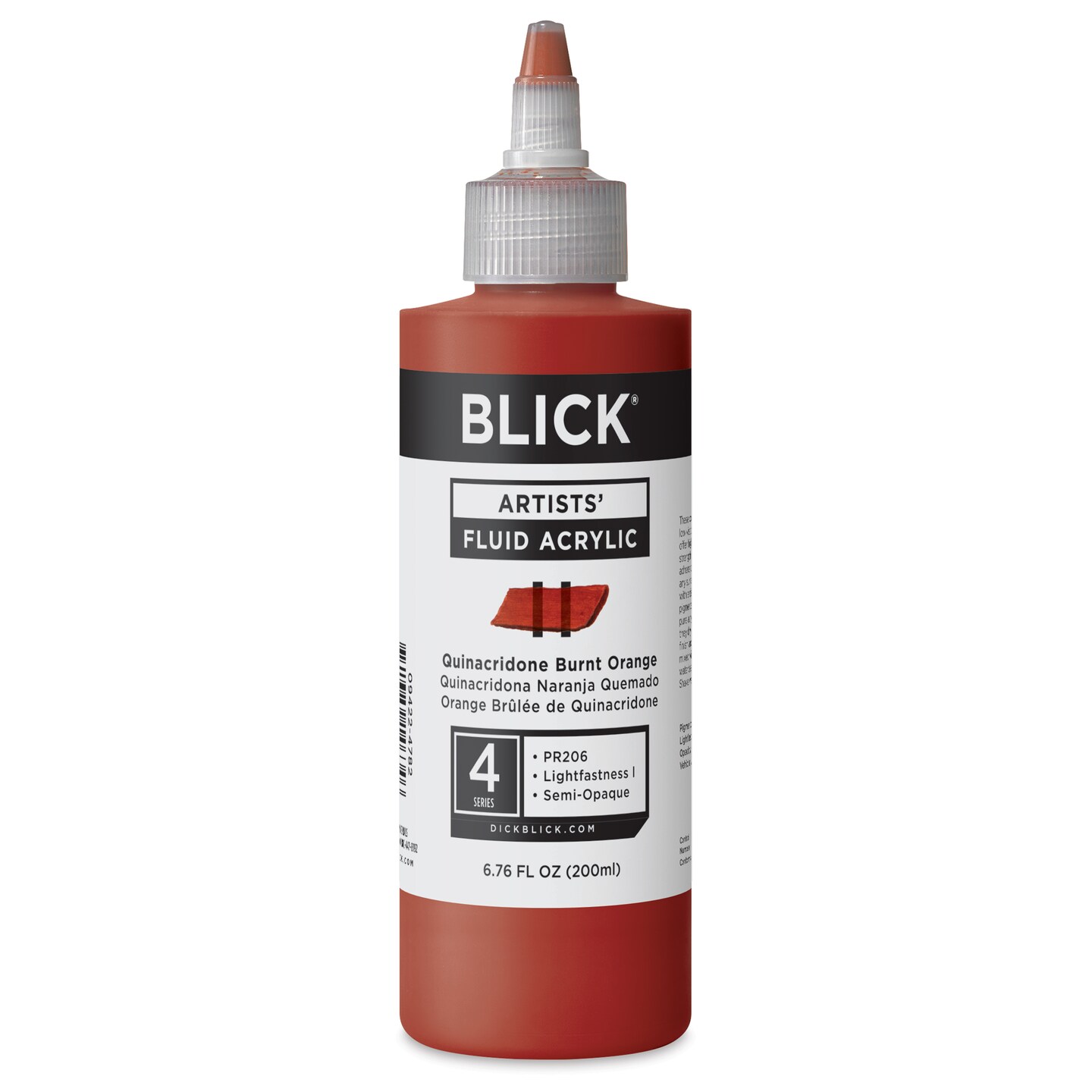 Blick Artists&#x2019; Fluid Acrylic - Quinacridone Burnt Orange, 200 ml